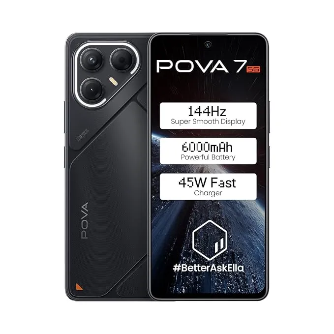 Pova 7 5G (Geek Black, 8GB+128GB) with No Cost EMI/Additional Exchange Offers